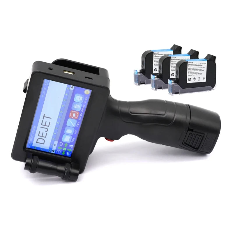 12.7mm Handheld Inkjet Printer 2588+ for QR Barcode Batch Date Number Logo Expiry Date Coding Machine Non-encrypted 25 Languages