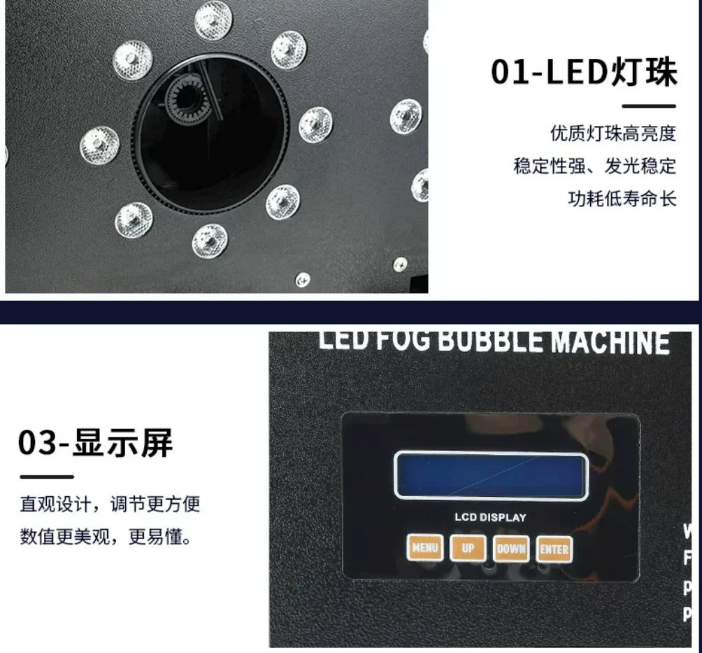 LED Dual Hole Fog Bubble Machine Stage Wedding Bar Large Bubble Blower Prop