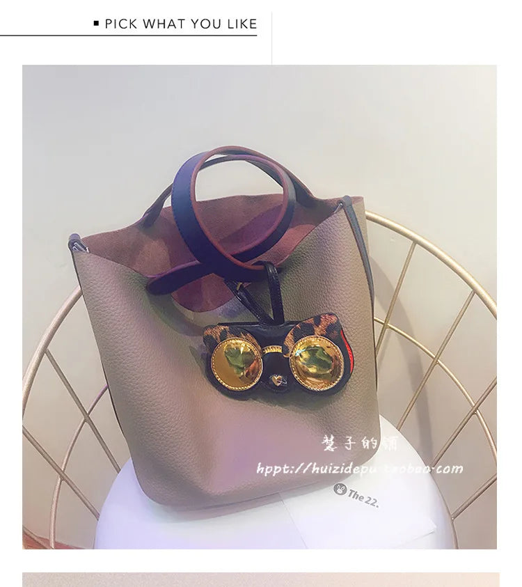 ins cartoon cute glasses case portable men and women sunglasses myopia glasses organizer bag protective sleeve glasses bag charm