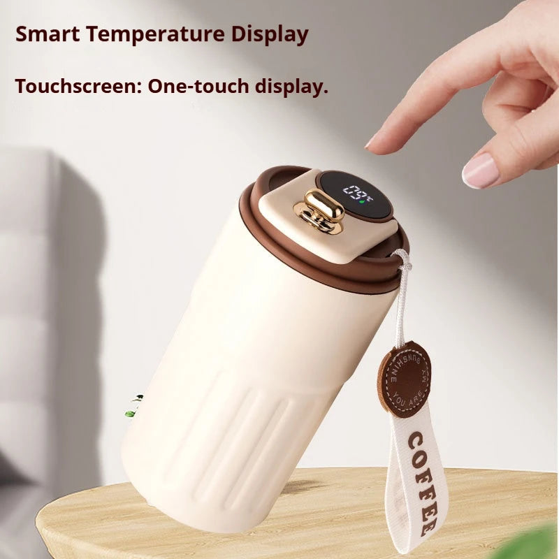Stainless Steel Vacuum Cup Smart Thermos Bottle Water Digital LED Temperature Coffee Cup Office Cup Business Portable Mug