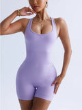 Hollow-Out Beauty Back Onesie Seamless Waist Quick Dry Yoga Onesie Gym Exercise Sports Onesie