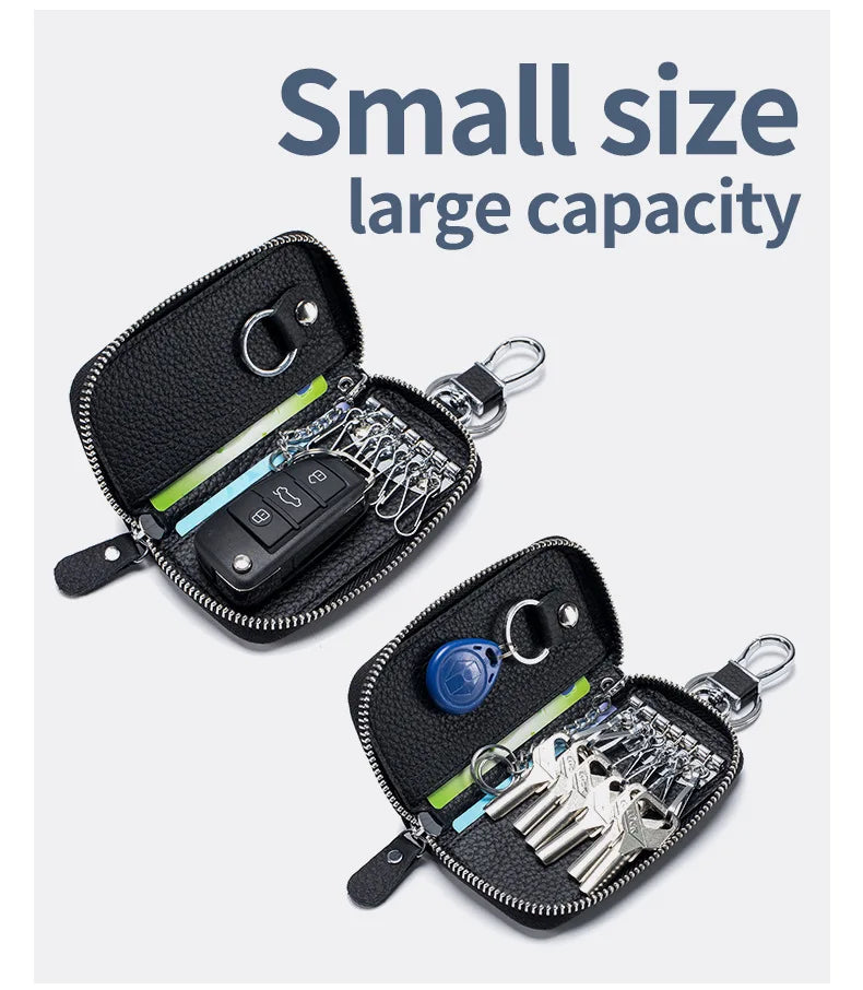 Key Case Multifunctional Zipper Men's Household Key Case Universal Car Keybag Women Leather Organizer Keychain Wallet 10 Color