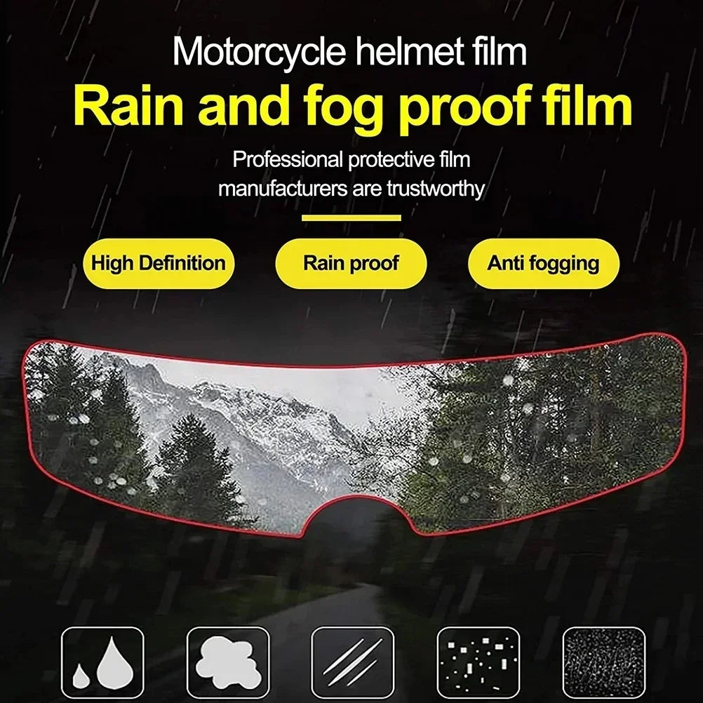 Crystal-Clear Motorcycle Helmet Anti-Fog Film Nano Rain-Repellent Night Day Riding Visor Shield Zero Distortion DIY Application