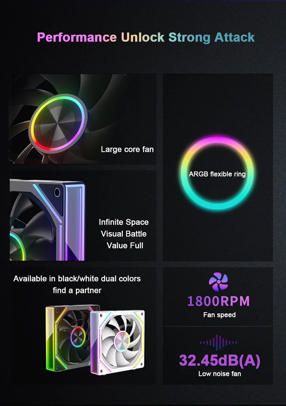 Power Train X-GAMERX PRISM 8RS ARGB Fan 800-1800RPM CPU Cooling Fan PWM Quiet Integrated Building Block Case Fan