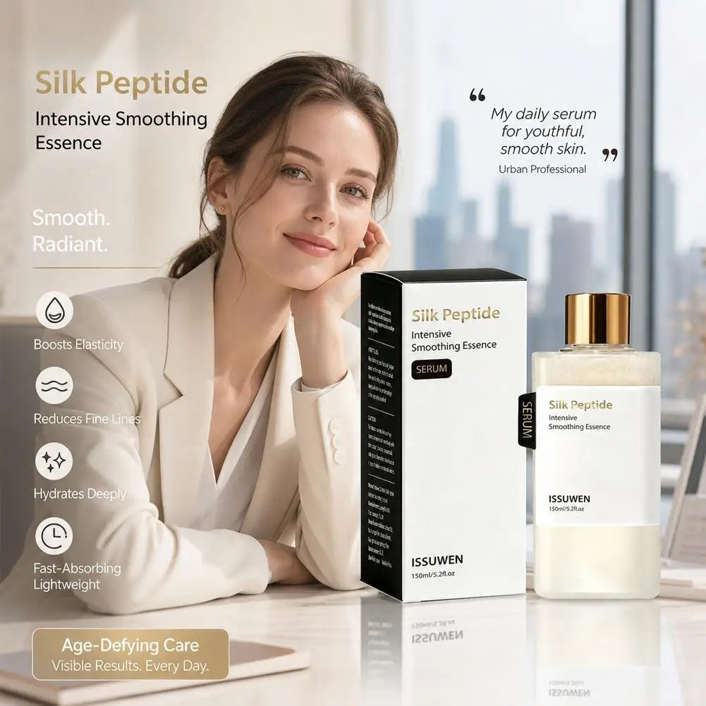 Silk Peptide Intensive Smoothing Essence Toner Relieve Skin Sensitivity Dryness  Quick Absorb Hydrating Basic Korean skincare