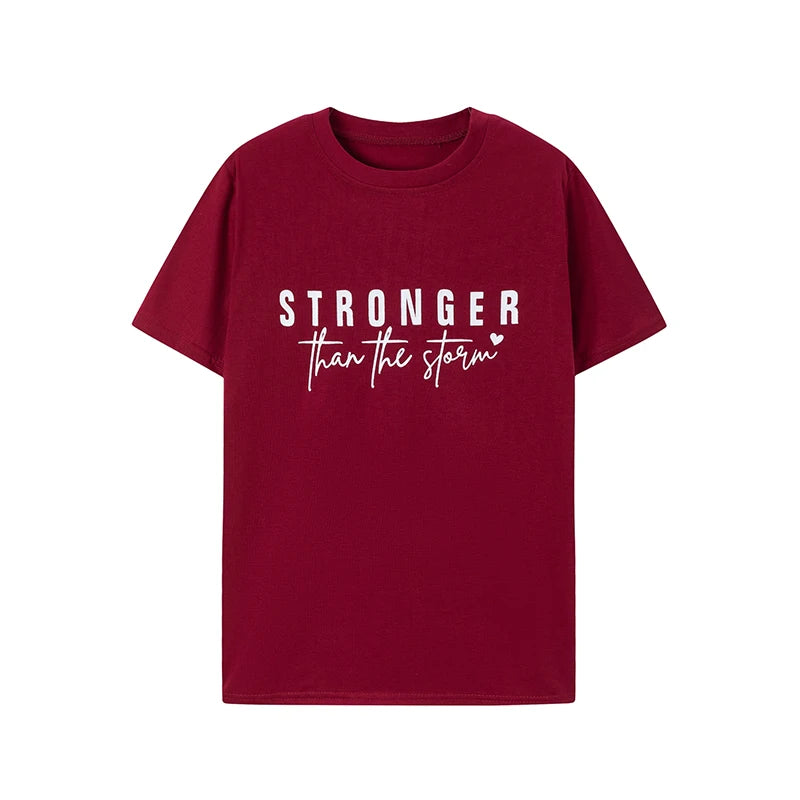 Summer Fashion Women's Short Sleeve T-shirt Letter Print Round Neck Solid Color European American Style 2026