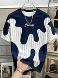 Summer Men's Round-neck T-shirt with 3D Print Colorful Design Breathable Lightweight Casual Fashionable Streetwear Clothing