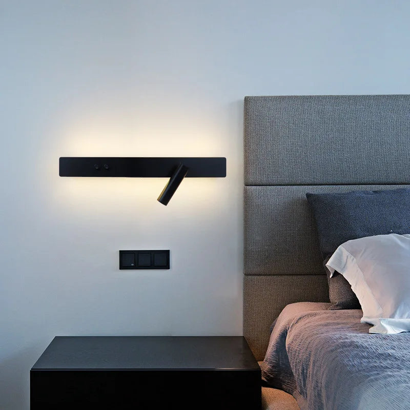 Modern LED line wall lamp indoor with switch rotating wall lamp simple living room bedroom bedside atmosphere lamp home light