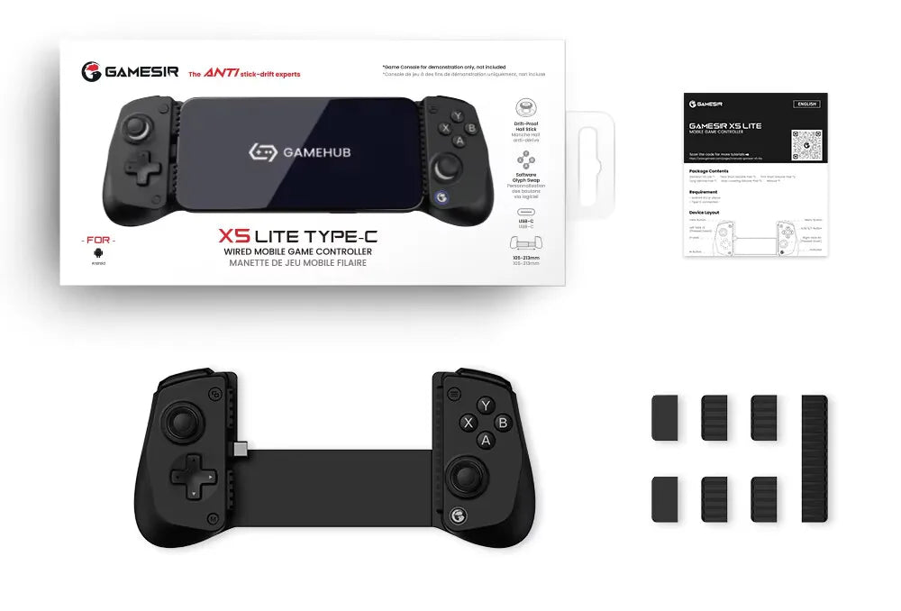 GameSir X5 Lite Mobile Gamepad Phone Game Controller for iPhone 16/15 iPad Mini Android Tablet Hall Effect Joysticks Design