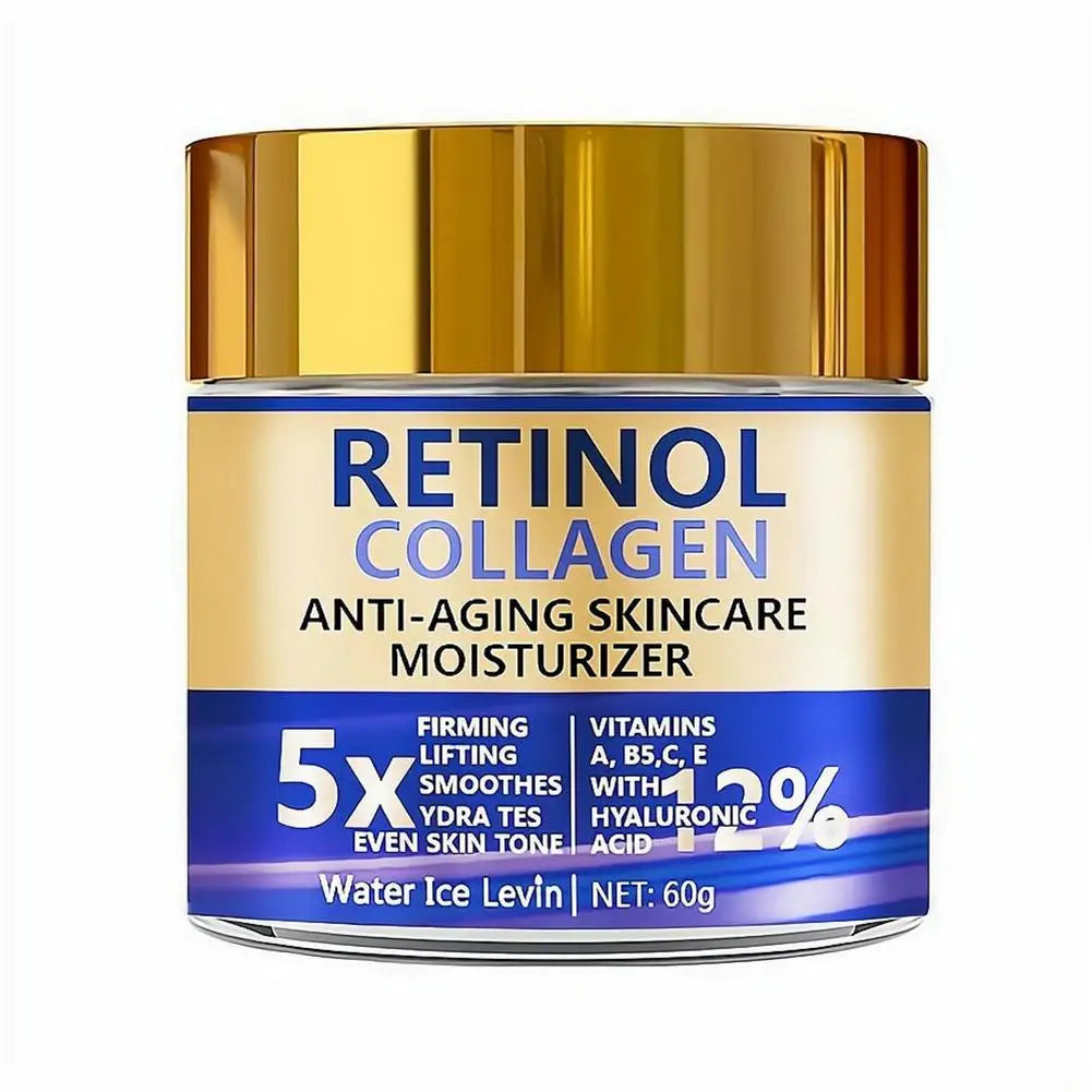 Retinol & Collagen Face Cream 60g, Anti-Aging Firming Moisturizer with Hyaluronic Acid, Fast Delivery