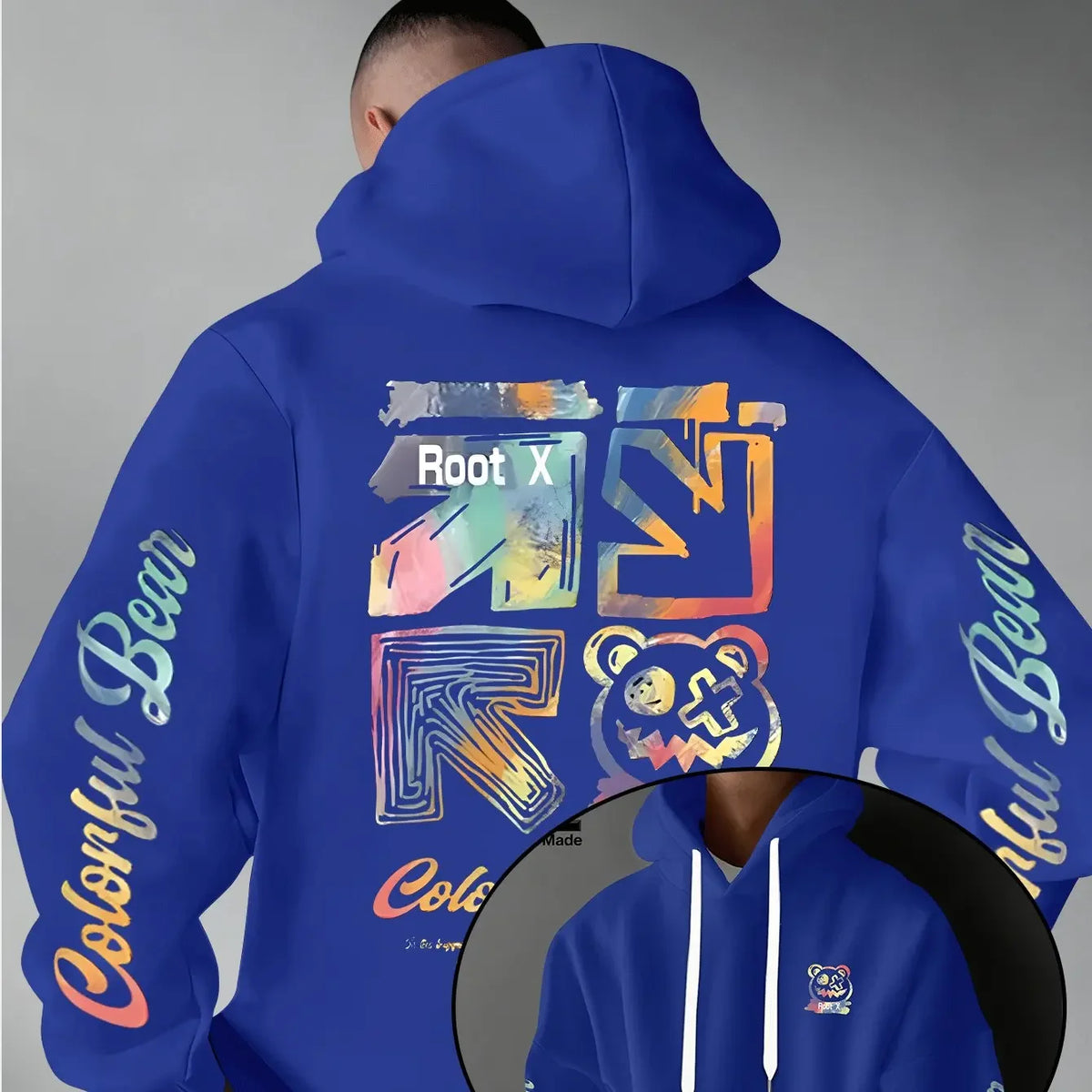 Men's Rainbow Graffiti Graphic Hoodie