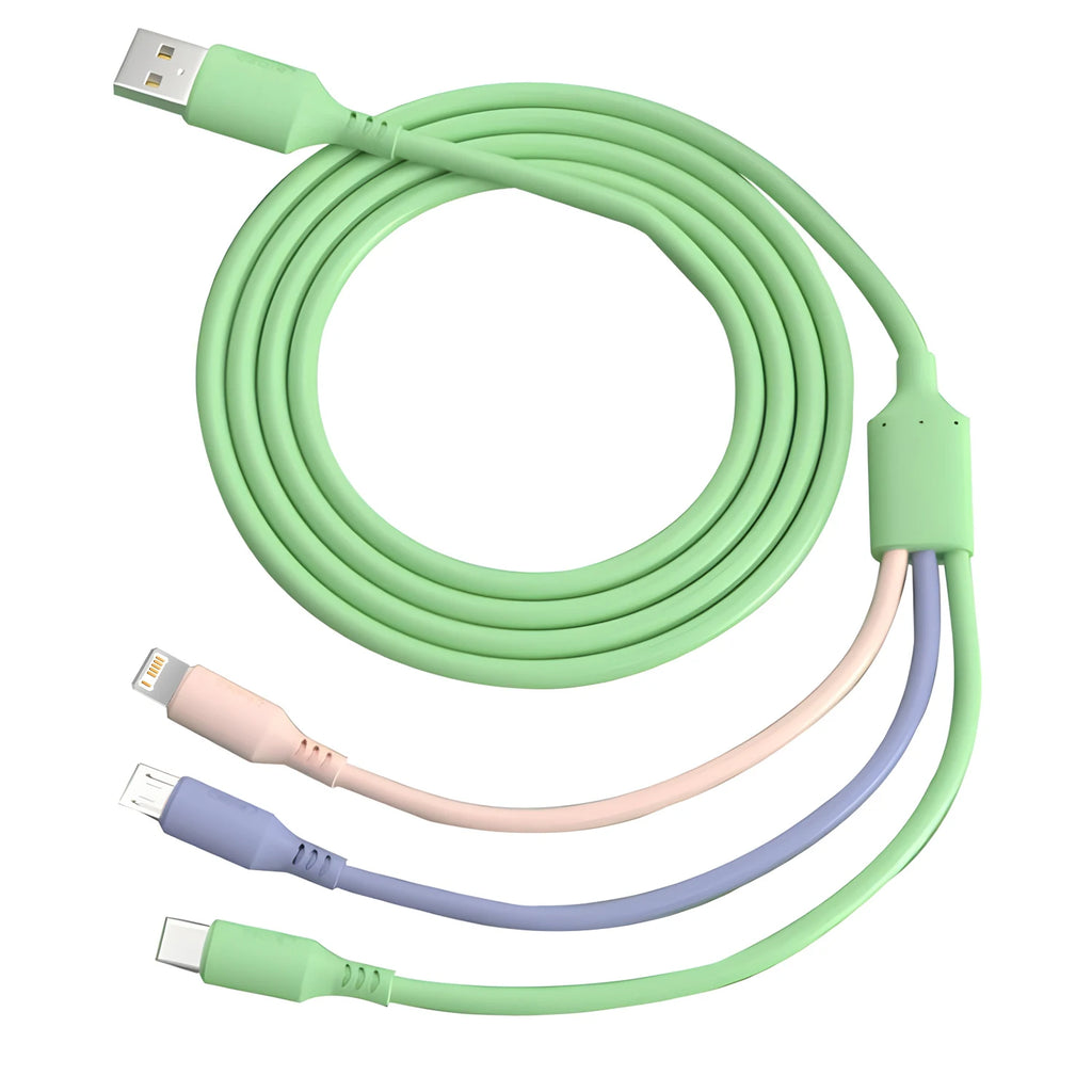 3 In 1 Super Fast Charging Cable For iPhone15 14 13 12 11 X Pro Max Micro USB Type-C Phone Charger USBC Data Cable