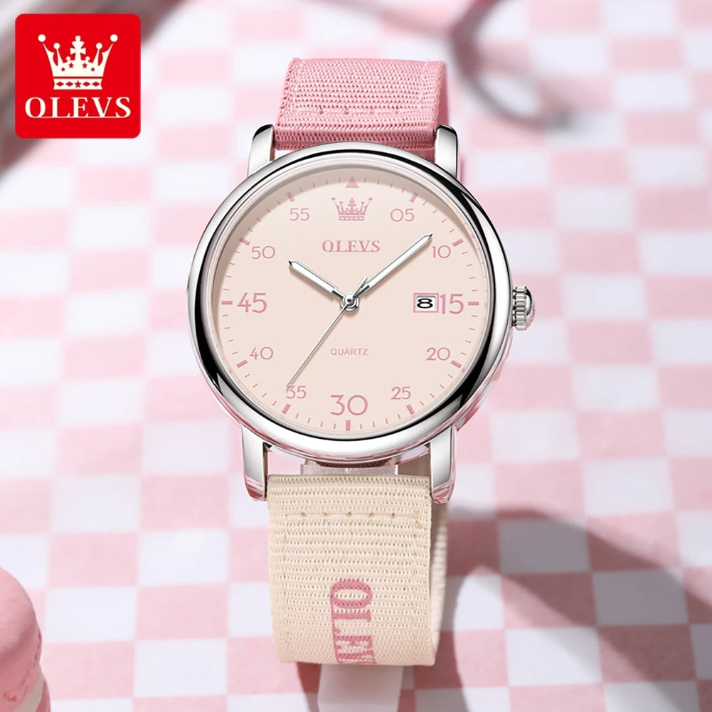 OLEVS 2997 Original Quartz Movement Student Fashion Watch Calendar Digital Dial Night Light Function 30m Waterproof Watch