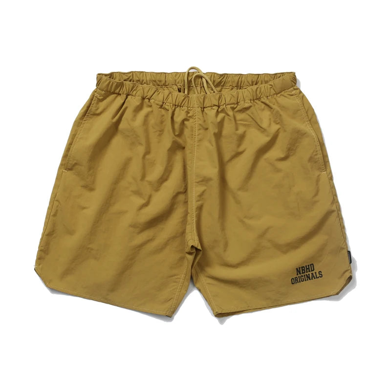 Quick Dry NBHD V-shape Shorts Zipper Pockets Shortpants Japan Men Women Thin Fabric Loose Drawstring Short Pants Breeches