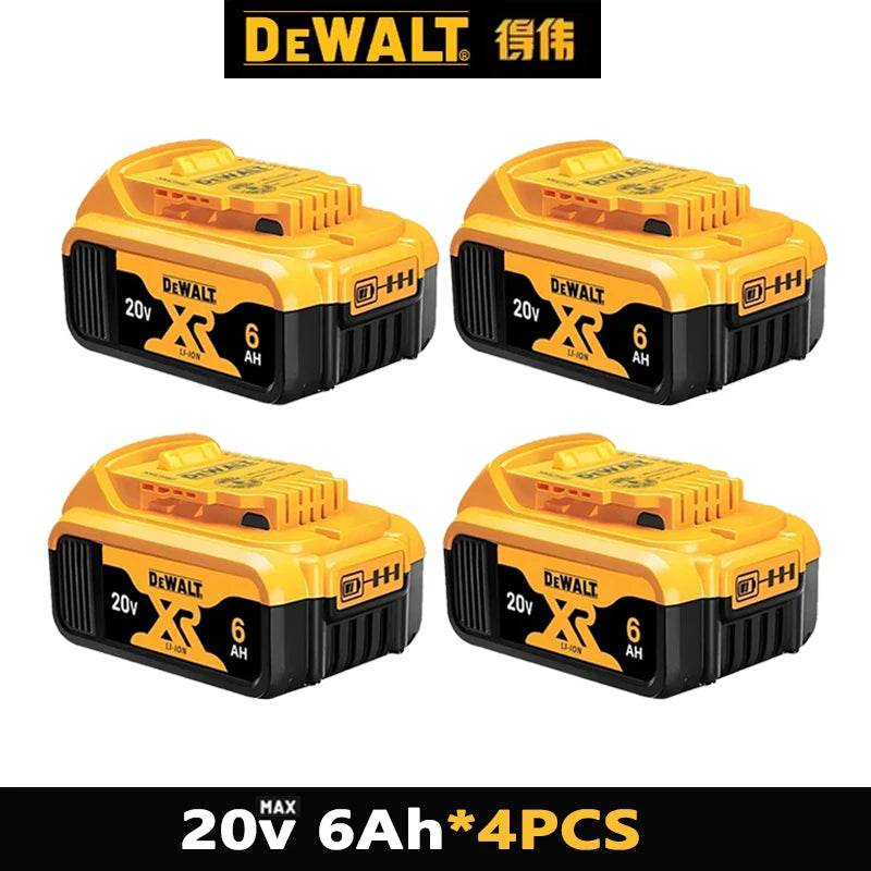 100% Original DeWalt Batteries 20V 5000/6000mAh Li Ion Battery For DCB206 DCB205 DCB204 DCB200 DeWalt Power Tools Air Transport