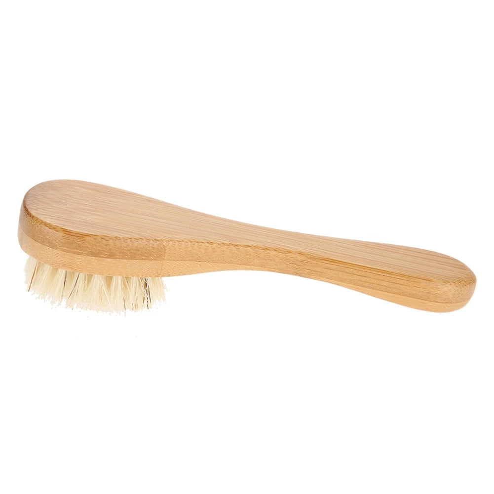 Beauty Skin Care Brush Wooden Handle Soft Hair Wash Face Tool Skin Deep Cleansing Exfoliating Massage Brush Dry&Wet Using 1 Pcs