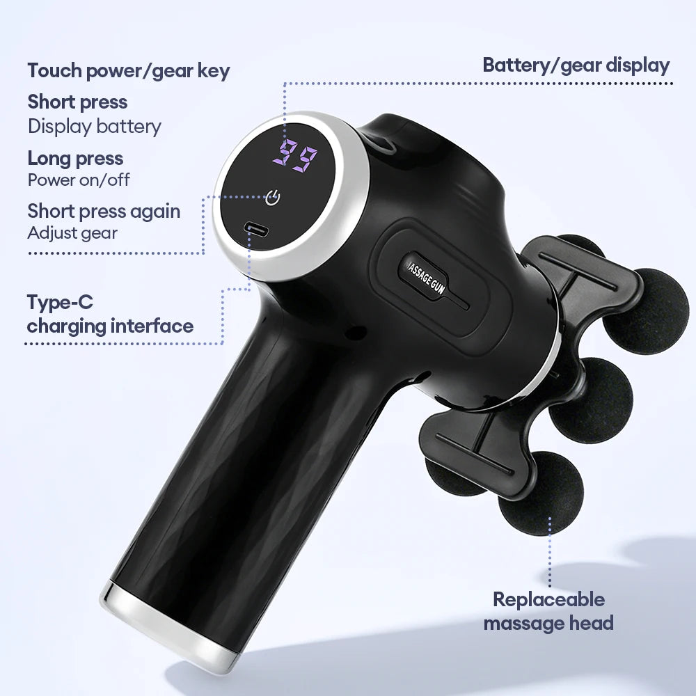 Professional Fascia Gun Mini Deep Tissue Massage Gun Wireless 38 Speed Level Electric Percussion Massager Body Muscle Relaxation
