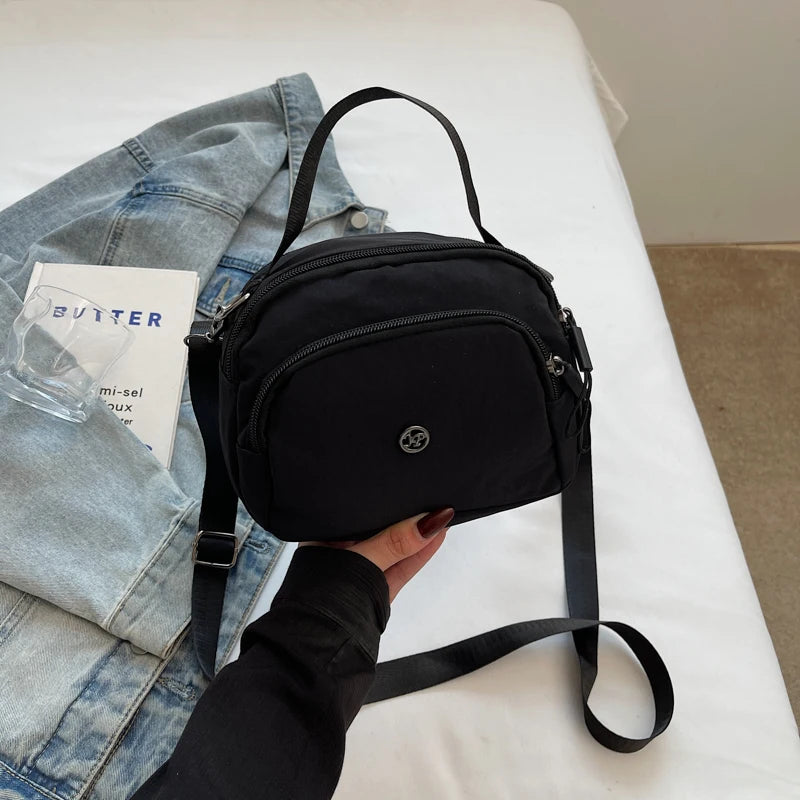 Women's Fashion Canvas Crossbody Bags Multi Pocket Small Shoulder Bag Casual Boho Handbag Lightweight Travel Purse for Daily Use