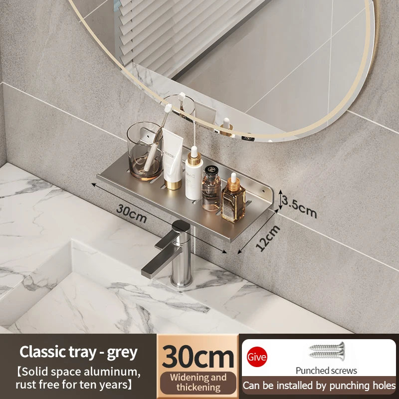 Faucet Storage Tray, Bathroom Storage Rack, Mirror Front Toilet, Washbasin, Washbasin, Bathroom Rack