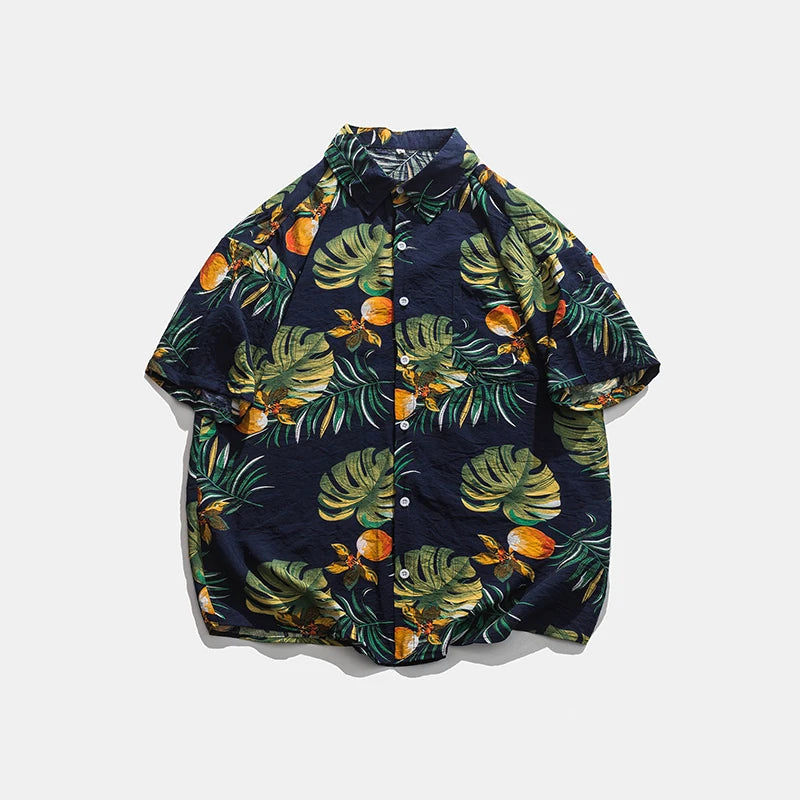Legible Summer Casual Short Sleeve Shirts Men Floral Shirts Male Flower Loose Hawaiian Shirts Man