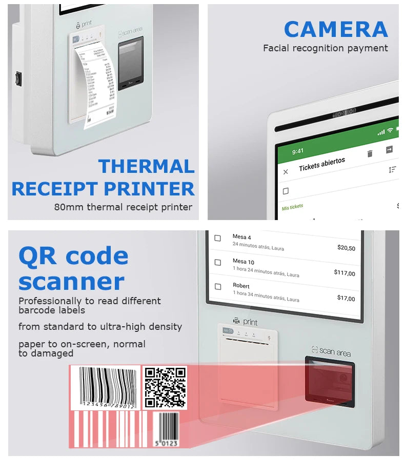 21.5 Inch Interactive Self Service Payment Kiosk Automatic Touch Screen Self Checkout Kiosk Machines for Restaurant