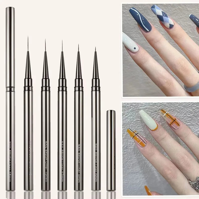 Nails Art Liner Brushes Striping Drawing Elongated Lines Painting 6/9/12/15/18mm Nail Professional Manicure Tool