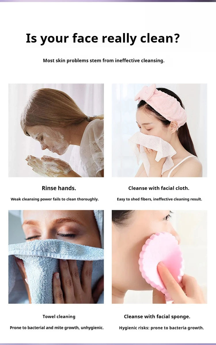 Electric Silicone Facial Cleanser Massager Skincare Massage Tool Beauty Machine Vibration Cleaning Of Pores Self Provided Batter