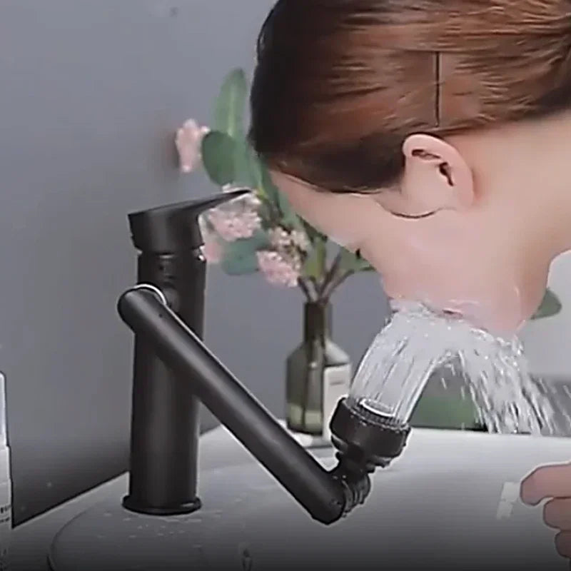 1080° Swivel Bathroom Sink Faucet Basin Faucet Mixer Deck Mounted Splash Proof Water Tap Shower Head Aerators Tapware
