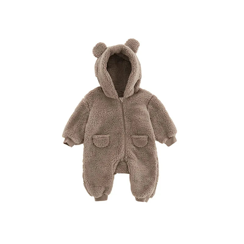 Baby Rompers Newborn Baby Boys Fleece Cotton Jumpsuit For Baby Girls Hooded Romper Infant Christmas Costumes 0-18M