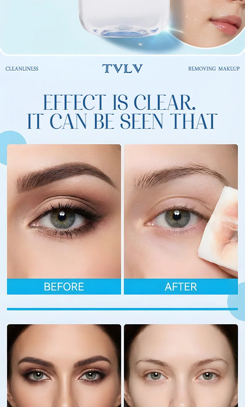 TVLV Gentle Makeup Remover, Refreshing and Gentle in Its Removal, Without Causing Tension, Effectively Cleansing The Makeup.