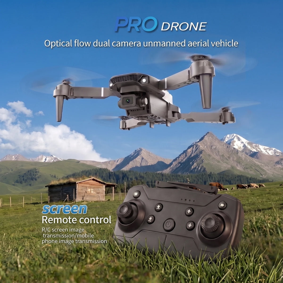 2026 New E88 PRO MAX Foldable Drone with Obstacle Avoidance, Dual HD Camera, Brushless Motor, HD Screen Remote, 40min Flight Time Extra Batteries, One Key Return Home, LED Lights, USB Charging, Quadcopter for Beginners Adults