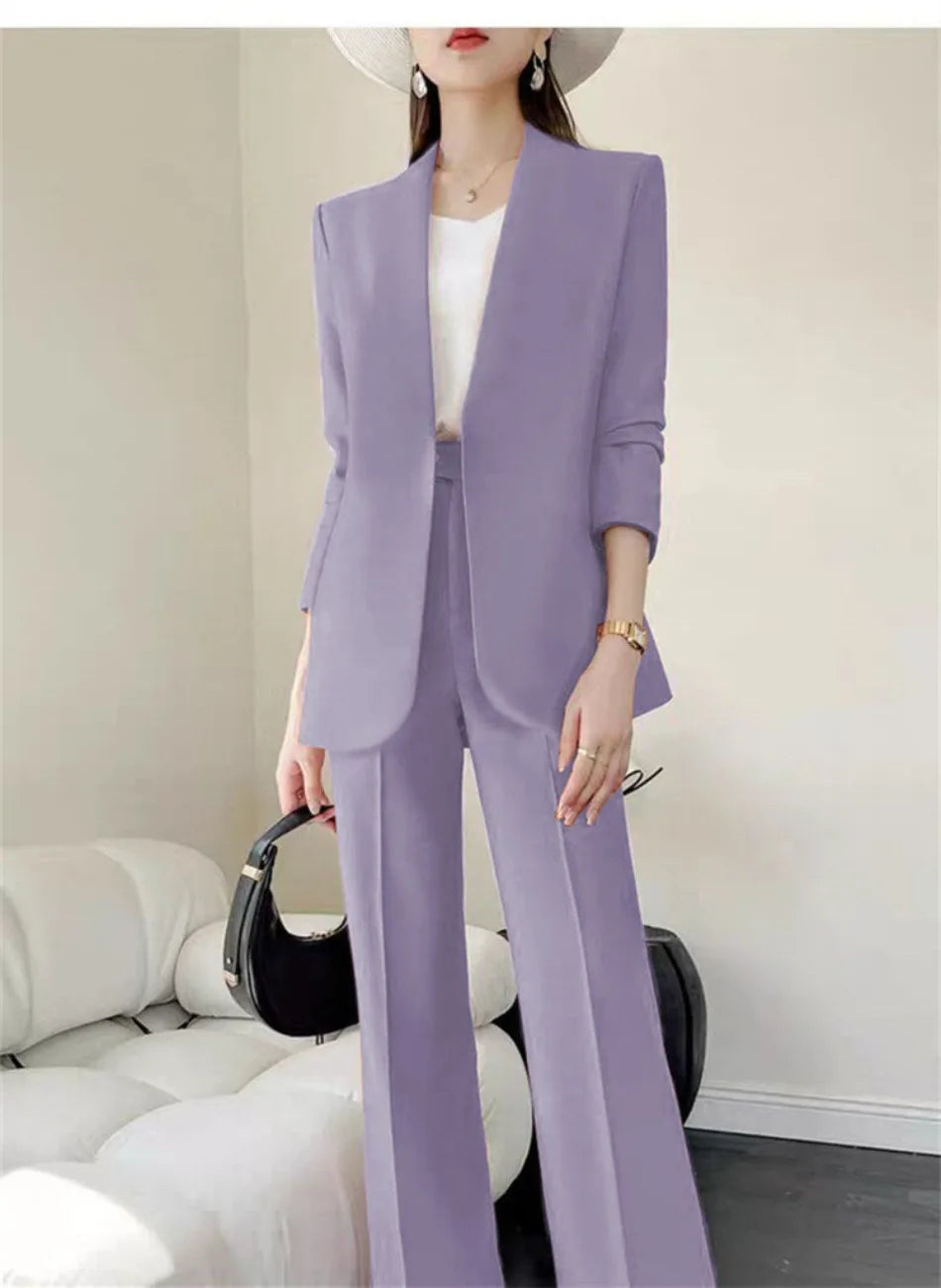Fashion 2 Piece Sets Women Outfits Spring Autumn New in Korean Pants Sets Commuter Elegant Suit Coat 2 Piece Sets Women