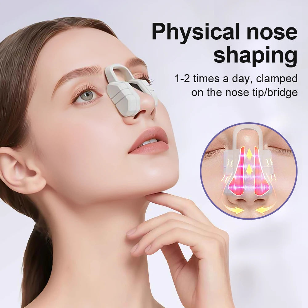Beauty Nose Shaper Clip Microcurrent Pulse Vibration High Bridge Nose Sculpting Massager Nose Up Lifter Massage Tool