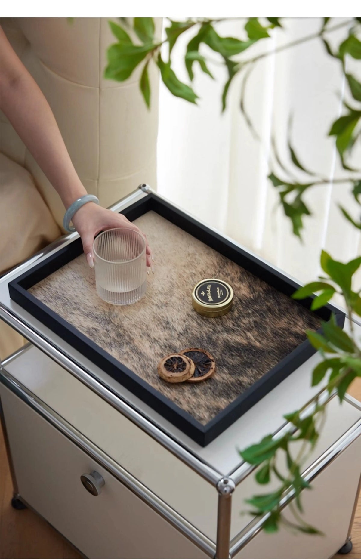 Medieval Horsehair Wooden Trays Light Luxury High Aromatherapy Entrance Trays Jewelry Exquisite Home Accessories Dienblad XYTP40