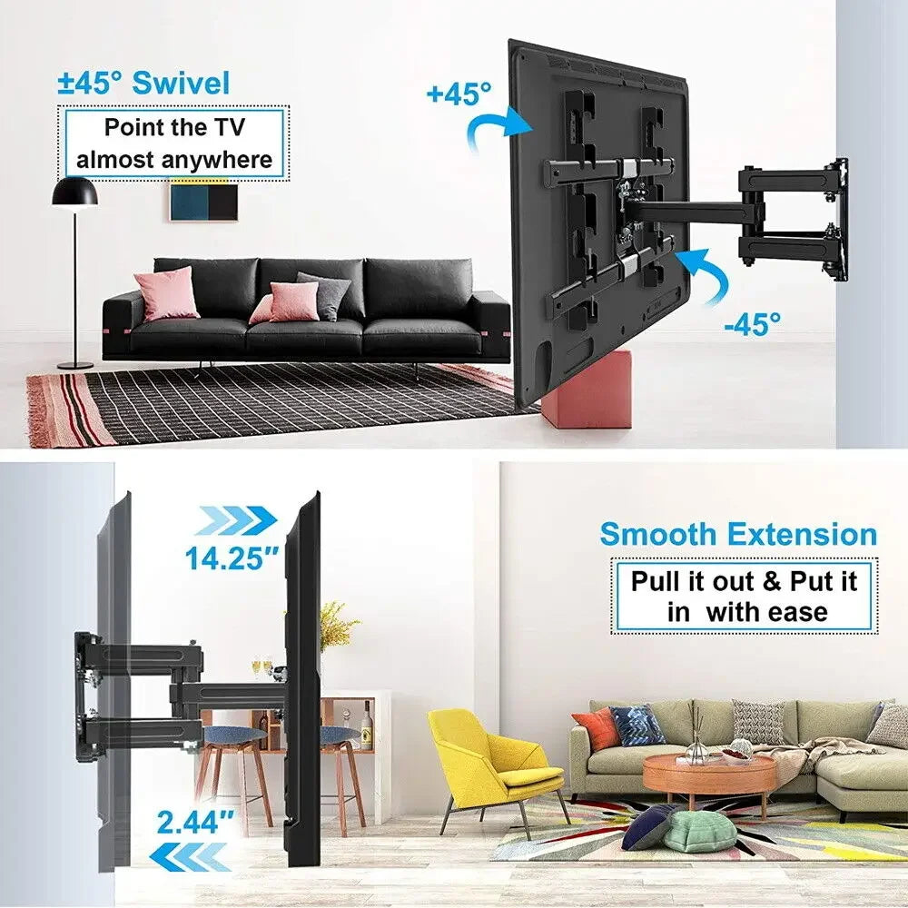TV Bracket Floating TV Stand for 32-70 Inch TV Rack Wall Hanging Universal Swivel Tilt Horizontal Adjustment TV Bracket