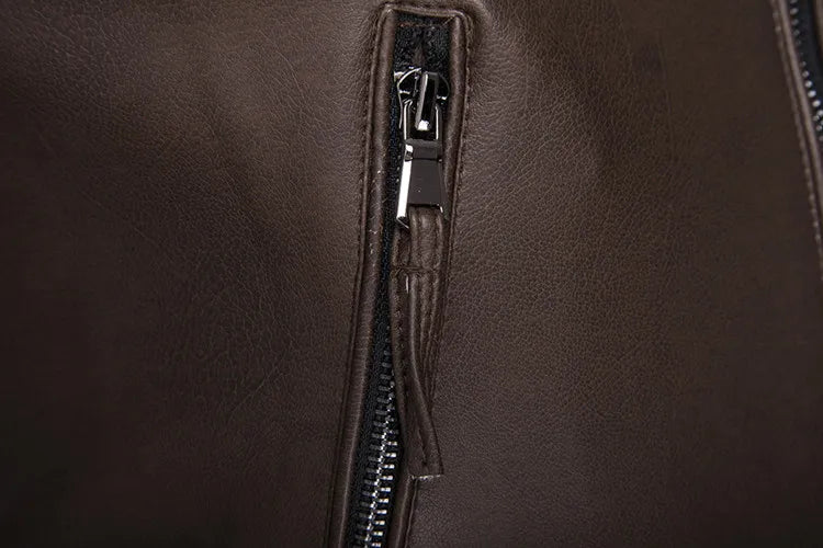 High-end Brand Men's Zipper Leather Jacket Wolverine Casual PU Leather Locomotive Coat Logan Bomber Jacket Slim Coats Size M-5XL