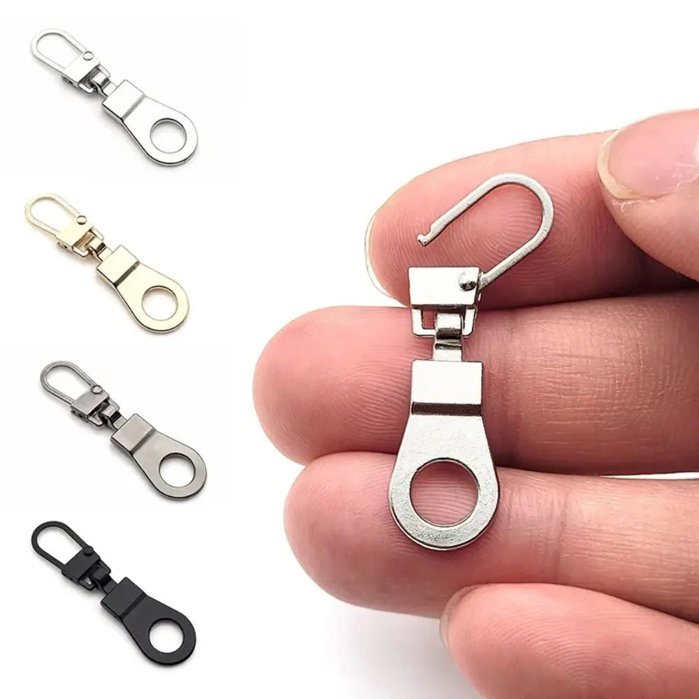 5PCS Metal Zip Puller Replacement Tab Zipper Sliders Head Zipper Head Detachable Backpacks Purses Repair Sewing Accessories