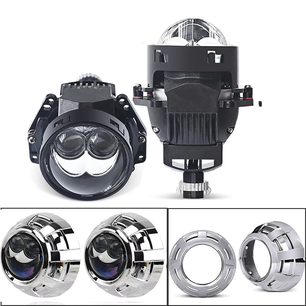140W 3.0 Inch Dual Hyperboloid Bi LED Projector Lens 35000LM for Hella 3R H4 H7 9005/9006 Car Upgrade Accessories Retrofit