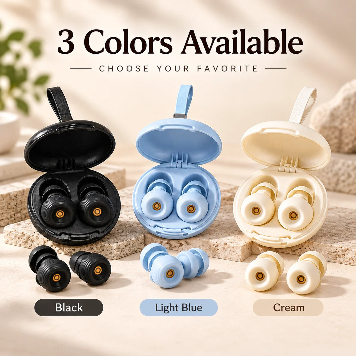 Reusable Silicone Ear Plugs, Soft Noise Reduction Earplugs for Sleeping Work Study Travel Noise Protection