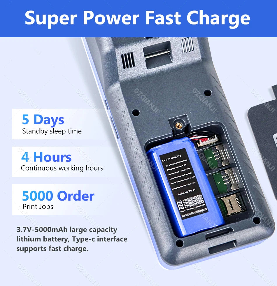 4G Android 13 / 8.1 Pos Terminal Wireless Handheld Printers 1D 2D Scanner Reader NFC Built-in 58mm Receipt Impressora Termica