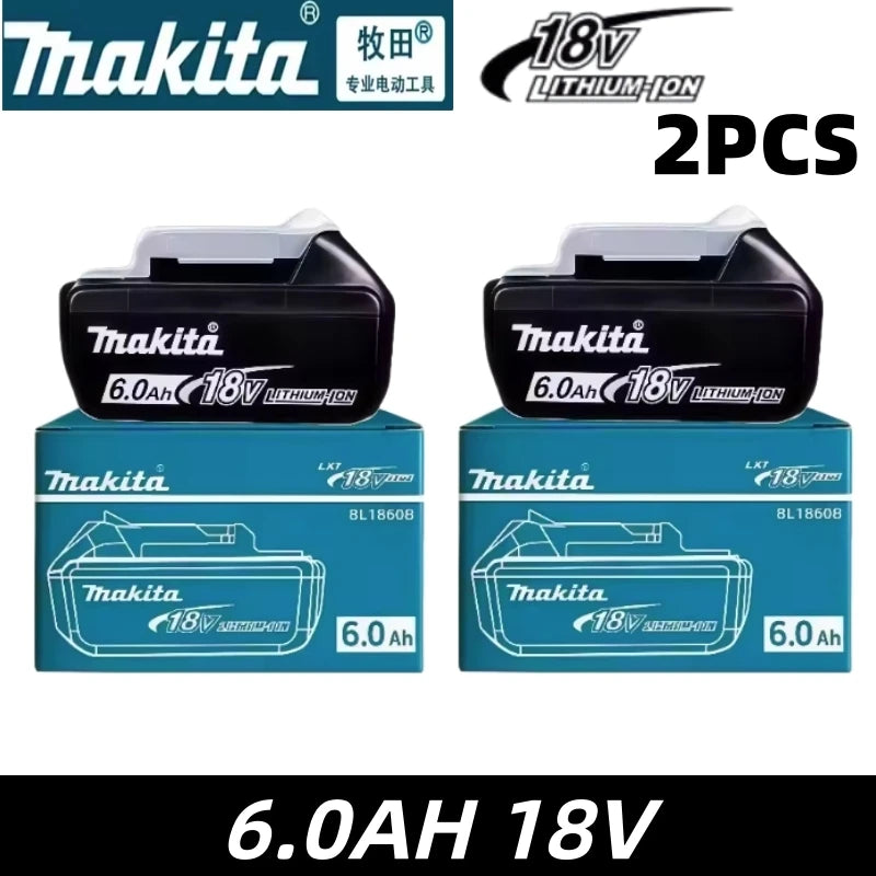 Original Makita 18V 6.0Ah Rechargeable Battery ,For Makita BL1830 BL1830B BL1840 Power Tools Battery+electric drill+charger