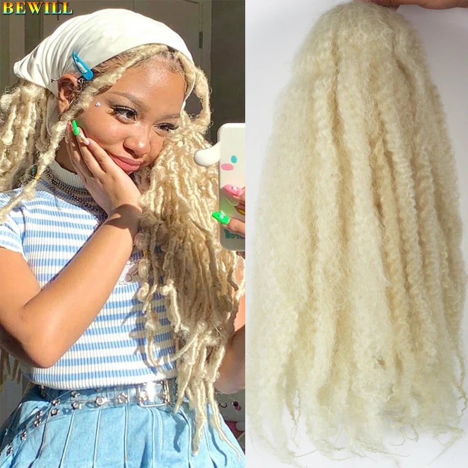 18 Inch 1-6 Packs Marley Twist Crochet Hair Black Brown to Blonde Synthetic Afro Marley Ombre Braiding Hair for Faux Locs Braids