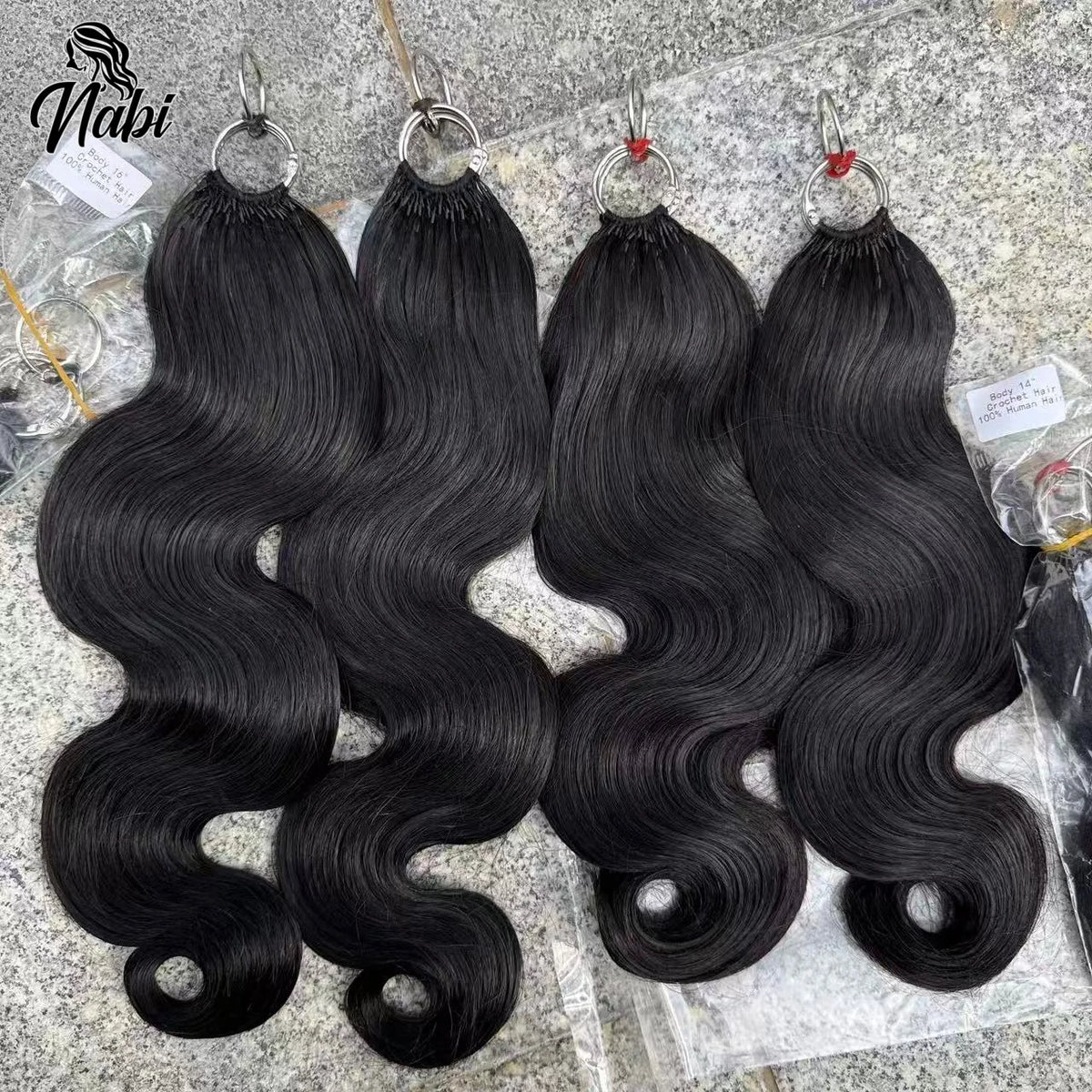 NABI Pre-Separated Crochet Human Hair Bundle Miracle Knots Braiding 14-18inch Water Wave Curly Human Hair for Women