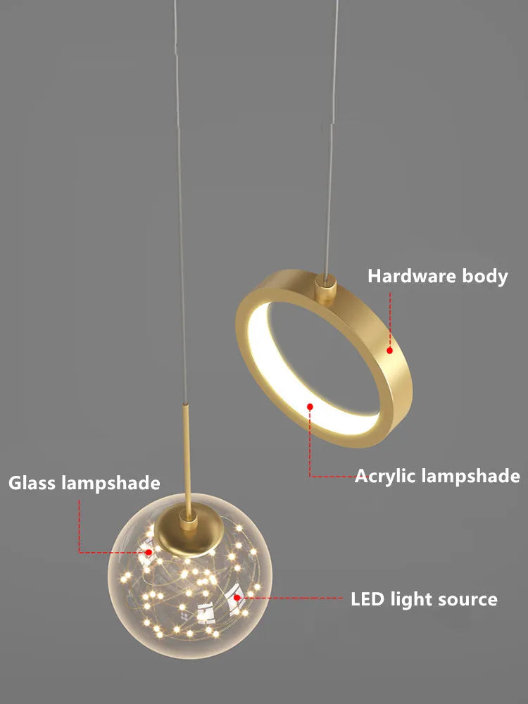 Modern Simplicity LED Pendant Light Indoor Lighting Fixture Living Bedroom Bedside Home Decoration Dining Table Hanging Lamps