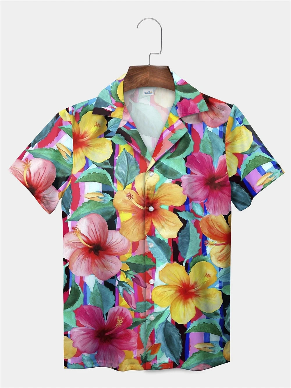 Tropical Plant Leaves Palm Tree Leaves Casual Shirt Botanical Print Light Color Shirt Pattern Men's Short Sleeve Hawaiian Shirts