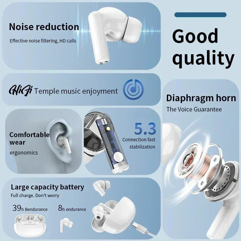 Original Bluetooth Earphones Wireless Bluetooth Headset Noise Cancelling Earbuds with Mic Wireless Headphones for smartphones