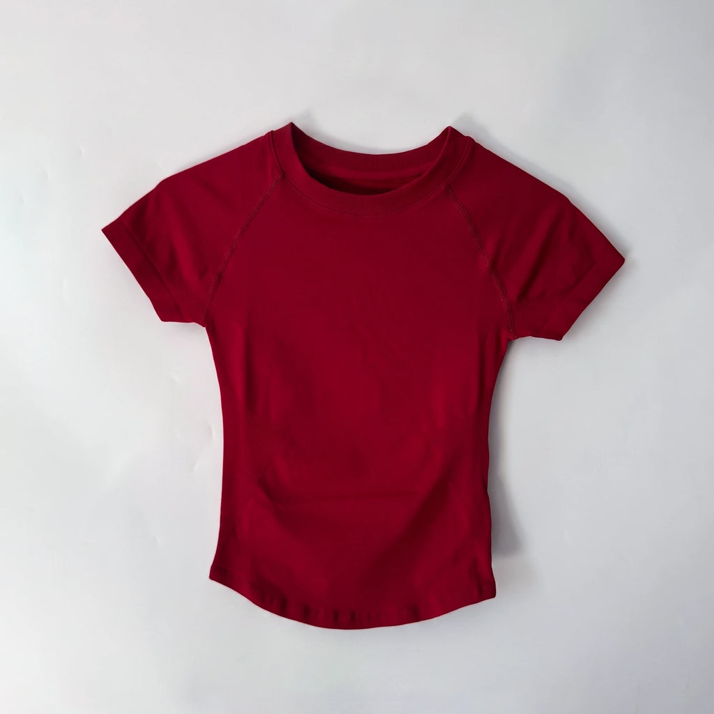 Sport Short Sleeve Top Women Seamless Yoga All-Way Stretch Clothing Running Neon Gym T Shirt Minimalist Slim Fitness Active Tee