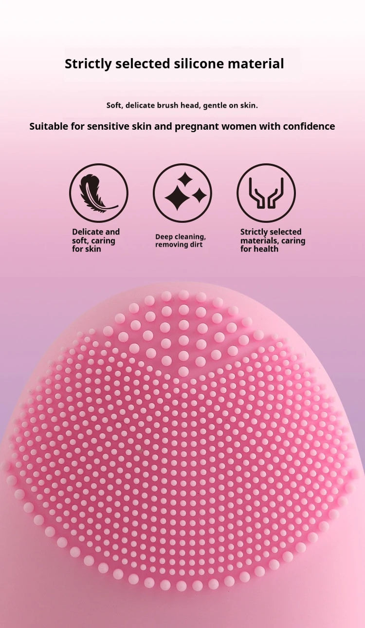 Electric Silicone Facial Cleanser Massager Skincare Massage Tool Beauty Machine Vibration Cleaning Of Pores Self Provided Batter