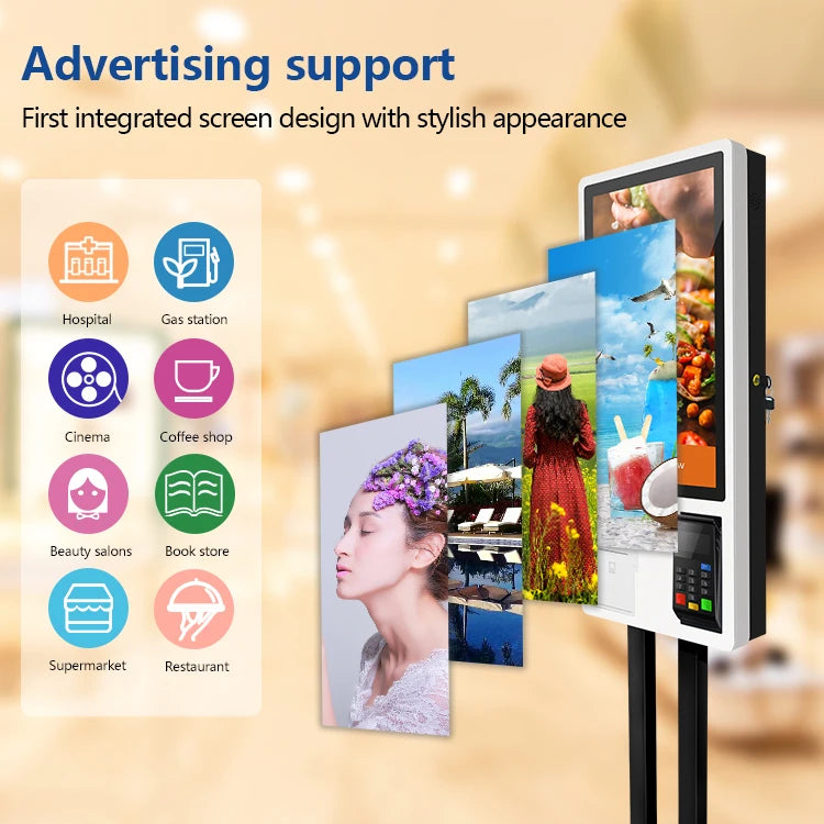 Hot Selling QR Code Scanner 21.5 Inch All in One Self Order Kiosk Android Desktop Customized Payment Kiosk