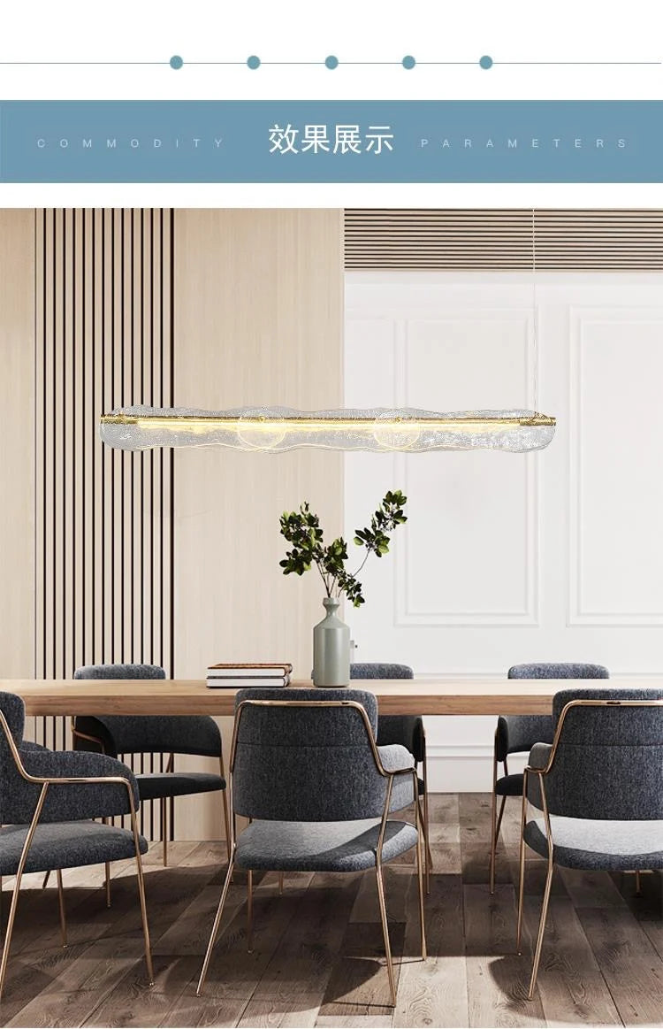 Restaurant modern simple glass crystal bar counter front desk exhibition hall strip decorative lamp